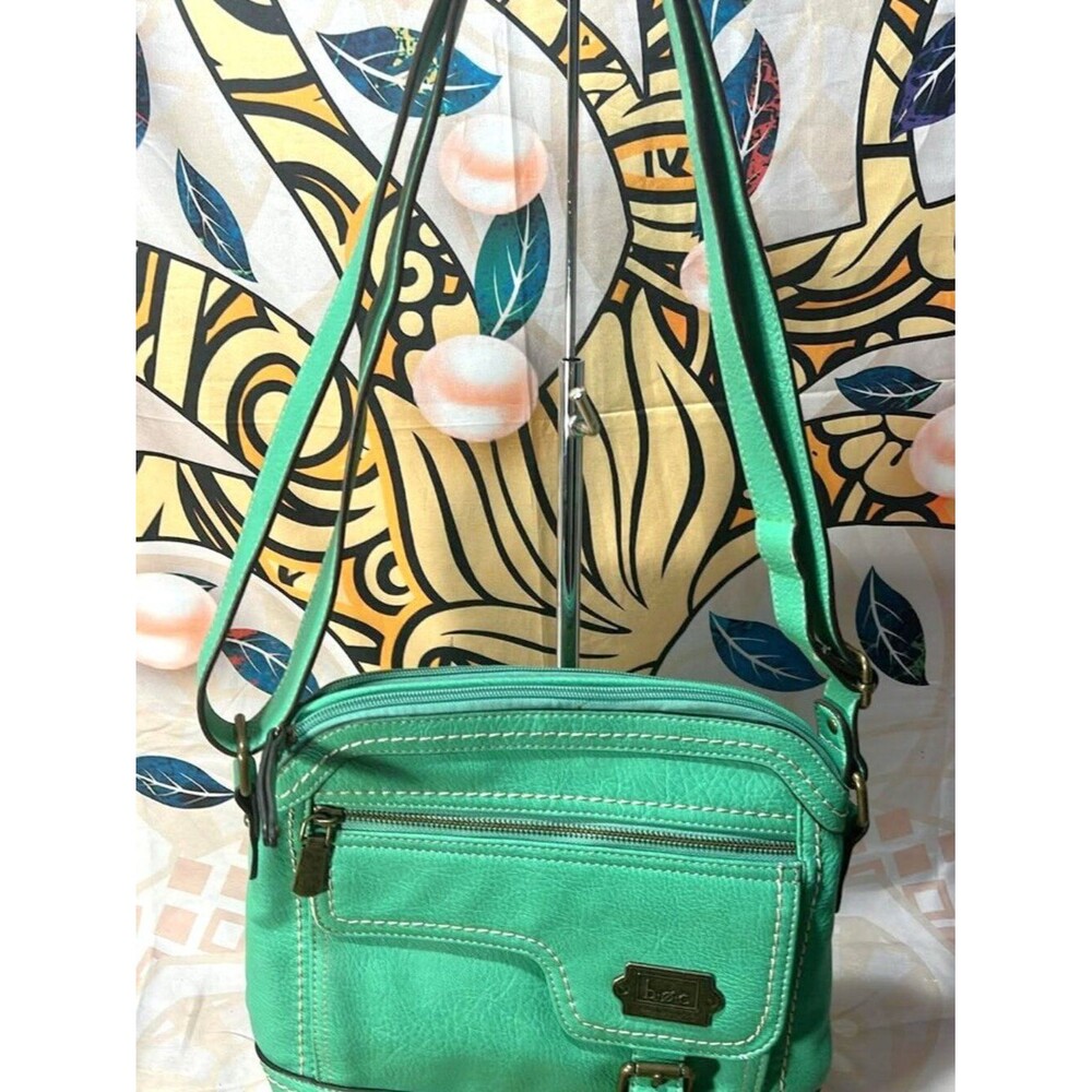 b.ø.c Born Concept Green Vinyl Crossbody Bag